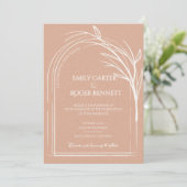 Minimalist Dusty Rose Botanical Wedding Invitation (Stehend Vorderseite)