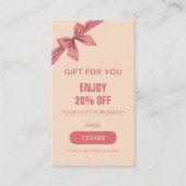 Minimalist Dusty Rose Cream Beauty  Rabattkarte (Vorderseite)