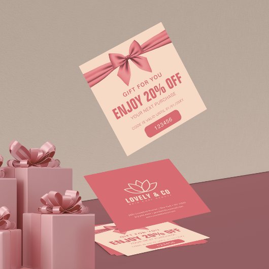 Minimalist Dusty Rose Cream Beauty  Rabattkarte