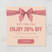 Minimalist Dusty Rose Cream Beauty  Rabattkarte (Vorderseite)