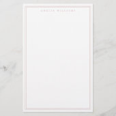 Minimalist Dusty Rose Monogram Two Border Briefpapier (Vorderseite)