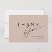 Minimalist Dusty Rose Thank You Bridal Shower Dankeskarte (Vorderseite)