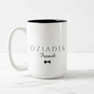 Minimalist Dziadek [Name] Zweifarbige Tasse