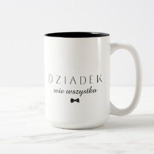 Minimalist Dziadek wie wszystko Polnischer Opa Zweifarbige Tasse