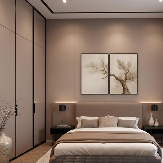 Minimalist Earth Tone Watercolor Tree Bilderwand Sets