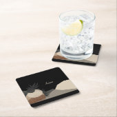 Minimalist Earth Tones Boho "Live"  Rechteckiger Pappuntersetzer (Vor Ort)