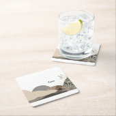 Minimalist Earth Tones Boho "Love"  Rechteckiger Pappuntersetzer (Vor Ort)