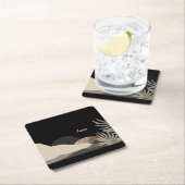 Minimalist Earth Tones Boho "Love"  Rechteckiger Pappuntersetzer (Vor Ort)