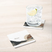 Minimalist Earth Tones Boho "Relax"  Rechteckiger Pappuntersetzer (Vor Ort)