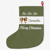 Minimalist Earthy Christmas Stocking Name Großer Weihnachtsstrumpf (Rückseite)