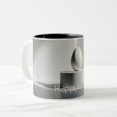 Minimalist Easter Egg on Modern Pedestal Zweifarbige Tasse (Vorderseite Links)