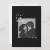Minimalist Editorial Black White Photo Save the Date (Vorderseite)