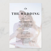 Minimalist Editorial Ivory Photo Wedding Program Programm (Vorderseite)