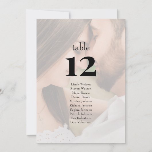 Minimalist Editorial Photo Wedding Seating Chart  (Rückseite)