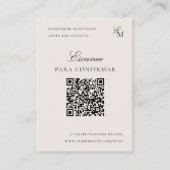 Minimalist Editorial QR Spanish Wedding RSVP Begleitkarte (Vorderseite)