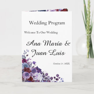 Minimalist Editorial Wedding Program Folded Card Programm