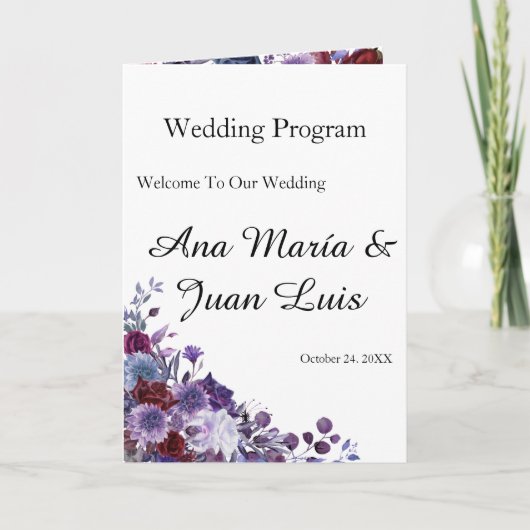 Minimalist Editorial Wedding Program Folded Card Programm (Vorderseite)
