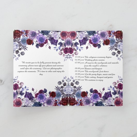 Minimalist Editorial Wedding Program Folded Card Programm (Innenseite)