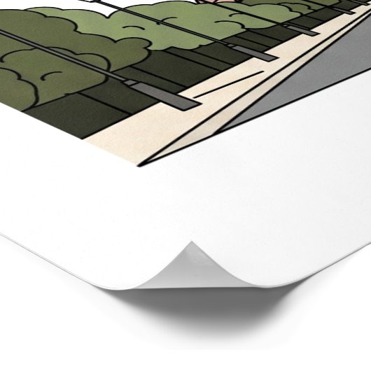 Minimalist Eiffel Tower Paris Poster (Ecke)