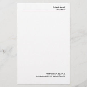 Minimalist Einfach Rot Weiß Modern  Briefpapier