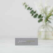 Minimalist einfaches Grau Mini Visitenkarte (Stehend Vorderseite)