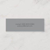 Minimalist einfaches Grau Mini Visitenkarte (Rückseite)