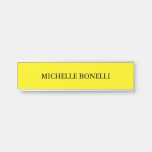 Minimalist einfaches modernes hellgelbes Design Türschild