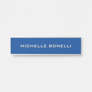 Minimalist einfaches modernes Tiefblau Türschild