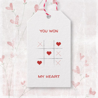 Minimalist einfaches Tic-Tac-Toe Valentinstag Geschenkanhänger