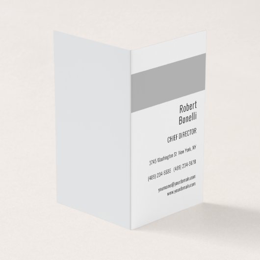 Minimalist einfaches Weiß Grau Modern Visitenkarten (Vorderseite)