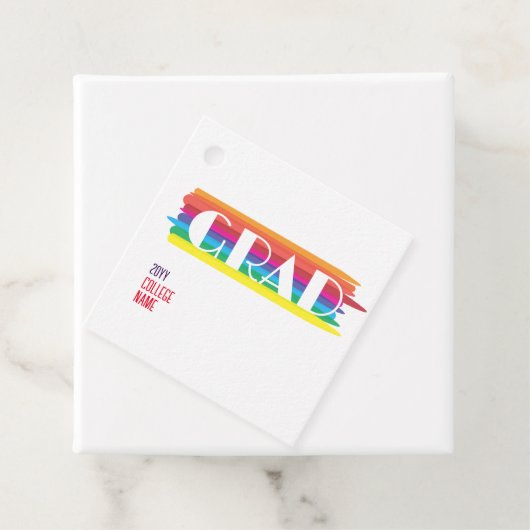 Minimalist einfarbiger Regenbogen-Absolvent  Geschenkanhänger (Beispiel)