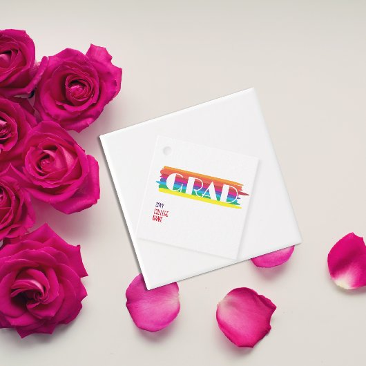 Minimalist einfarbiger Regenbogen-Absolvent  Geschenkanhänger