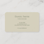 Minimalist Elegant Beige on Muted Green Initials Visitenkarte (Rückseite)