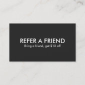 Minimalist Elegant Black and White Referral Card (Vorderseite)