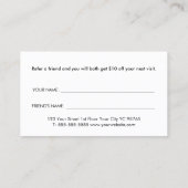 Minimalist Elegant Black and White Referral Card (Rückseite)