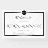Minimalist Elegant Black and White Wedding Poster Banner (Horizontal)