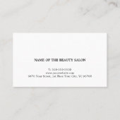 Minimalist Elegant Black White Beauty Terminkarte (Rückseite)