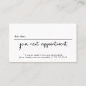 Minimalist Elegant Black White Beauty Terminkarte (Vorderseite)