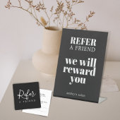 Minimalist Elegant Black White Salon Pedestal Sign Sockelschild