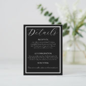 Minimalist Elegant Black & White Wedding Begleitkarte (Stehend Vorderseite)