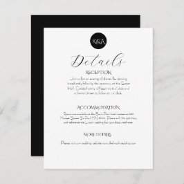 Minimalist Elegant Black & White Wedding Begleitkarte