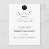 Minimalist Elegant Black & White Wedding Begleitkarte (Vorderseite)