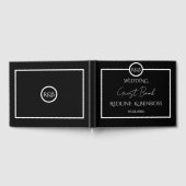 Minimalist Elegant Black & White Wedding Gästebuch (Voll)