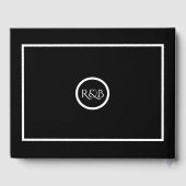 Minimalist Elegant Black & White Wedding Gästebuch (Rückseite)