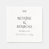 Minimalist Elegant Black & White Wedding Napkins Serviette (Vorderseite)