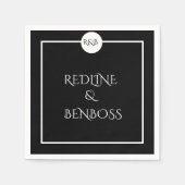 Minimalist Elegant Black & White Wedding Napkins Serviette (Vorderseite)