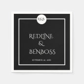Minimalist Elegant Black & White Wedding Napkins Serviette (Vorderseite)
