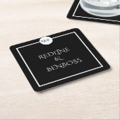 Minimalist Elegant Black & White Wedding Rechteckiger Pappuntersetzer (angewinkelt)