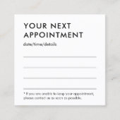 Minimalist Elegant Bold Black White  Terminkarte (Vorderseite)