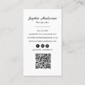 Minimalist Elegant Calligraphy Script Photography  Visitenkarte (Rückseite)